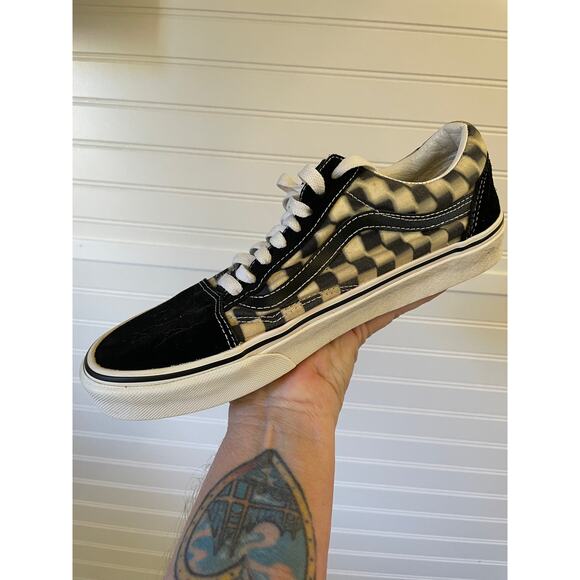 Vans Unisex Checkered Old School Black & White Shoes M=8 W=9.5 - Picture 5 of 12
